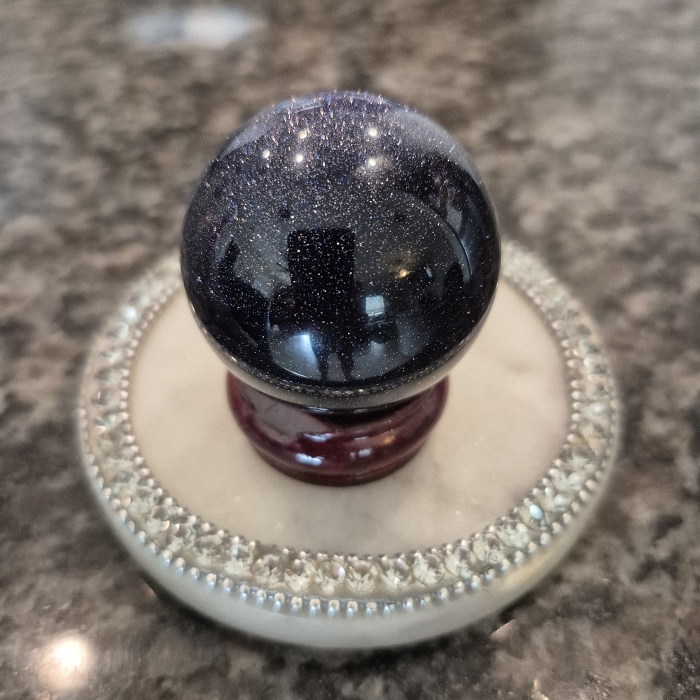 Blue Goldstone Crystal Sphere Orb #1 New - Picture 10 of 10